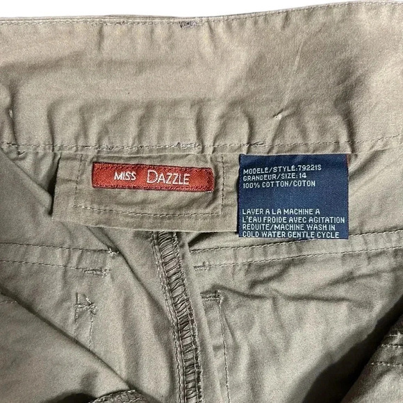 MISS DAZZLE cargo pants,Y2K,Metal accents,boot cut,wide hem,rodeo,retro,cotton - Picture 5 of 15